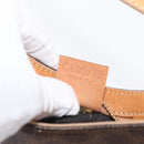 CELINE Macadam Canvas Hand Bag PVC Leather Brown Gold Auth SW2174A-12