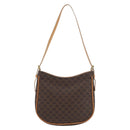 CELINE Macadam Canvas Hand Bag PVC Leather Brown Gold Auth SW2174A-13