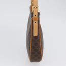 CELINE Macadam Canvas Hand Bag PVC Leather Brown Gold Auth SW2174A-4
