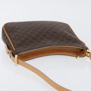 CELINE Macadam Canvas Hand Bag PVC Leather Brown Gold Auth SW2174A-6
