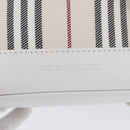 BURBERRY Nova Check Hand Bag Canvas Leather Silver White Auth SW2175-14