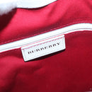 BURBERRY Nova Check Hand Bag Canvas Leather Silver White Auth SW2175-16