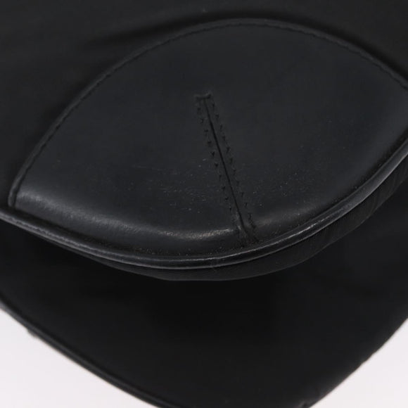 PRADA Shoulder Bag Nylon Leather Silver Black Auth SW2177A