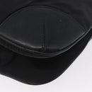 PRADA Shoulder Bag Nylon Leather Silver Black Auth SW2177A-12