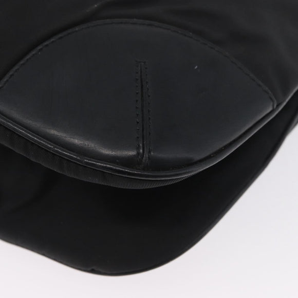 PRADA Shoulder Bag Nylon Leather Silver Black Auth SW2177A