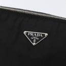 PRADA Shoulder Bag Nylon Leather Silver Black Auth SW2177A-13