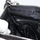PRADA Shoulder Bag Nylon Leather Silver Black Auth SW2177A-19