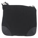PRADA Shoulder Bag Nylon Leather Silver Black Auth SW2177A-3