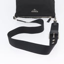 PRADA Shoulder Bag Nylon Leather Silver Black Auth SW2177A-6