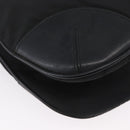 PRADA Shoulder Bag Nylon Leather Silver Black Auth SW2177A-9