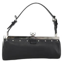 LOEWE Shoulder Bag Leather Silver Black Auth SW2182V-1