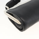 LOEWE Shoulder Bag Leather Silver Black Auth SW2182V-14