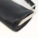 LOEWE Shoulder Bag Leather Silver Black Auth SW2182V-15