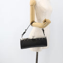 LOEWE Shoulder Bag Leather Silver Black Auth SW2182V-22