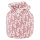 Christian Dior Trotter Canvas Purse Hand Bag pile Pink Auth SW2186A-1