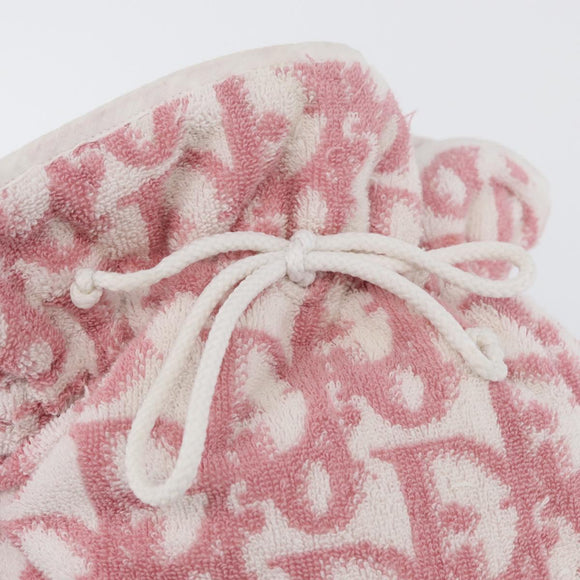 Christian Dior Trotter Canvas Purse Hand Bag pile Pink Auth SW2186A