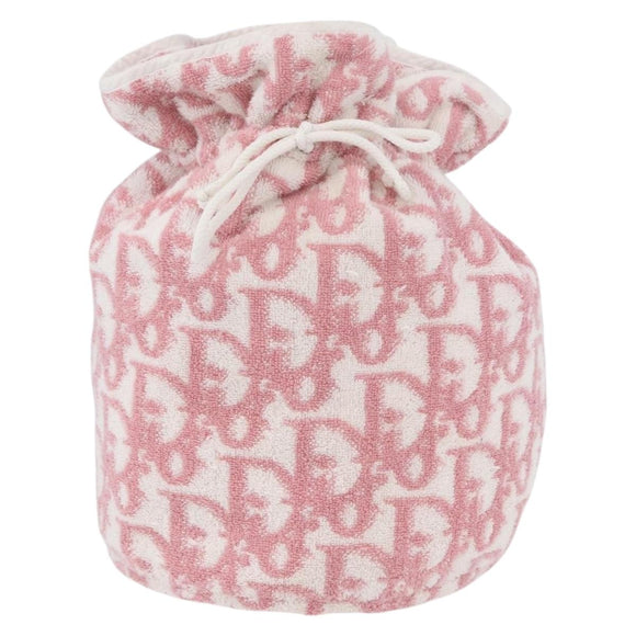 Christian Dior Trotter Canvas Purse Hand Bag pile Pink Auth SW2186A