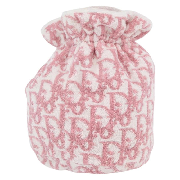 Christian Dior Trotter Canvas Purse Hand Bag pile Pink Auth SW2186A