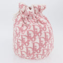 Christian Dior Trotter Canvas Purse Hand Bag pile Pink Auth SW2186A-3