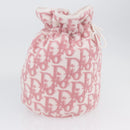 Christian Dior Trotter Canvas Purse Hand Bag pile Pink Auth SW2186A-4