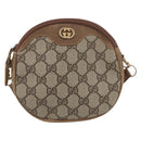 GUCCI GG Supreme Shoulder Bag PVC Beige Gold Auth SW2190-13