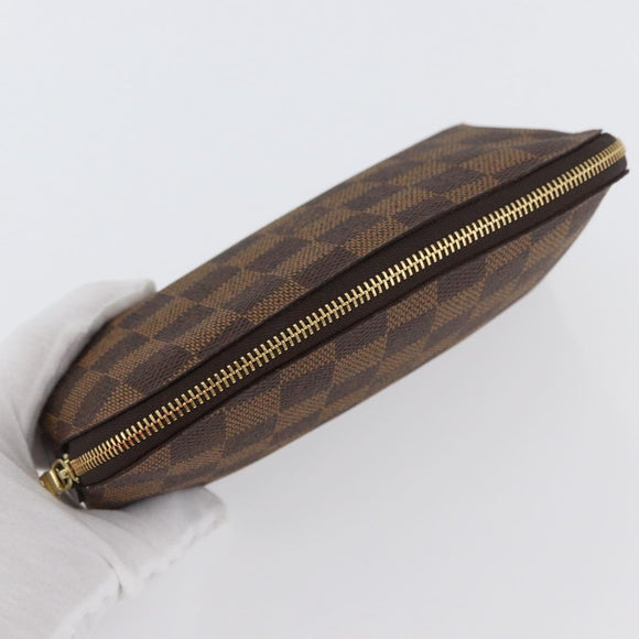 LOUIS VUITTON Damier Ebene Pochette Cosmetic PM Pouch N47516 LV Auth SW2192