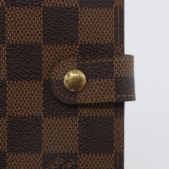 LOUIS VUITTON Damier Ebene Agenda PM Day Planner Cover R20700 LV Auth SW2194