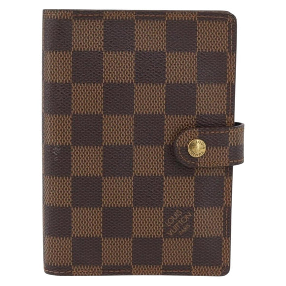 LOUIS VUITTON Damier Ebene Agenda PM Day Planner Cover R20700 LV Auth SW2194