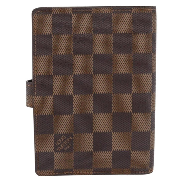 LOUIS VUITTON Damier Ebene Agenda PM Day Planner Cover R20700 LV Auth SW2194