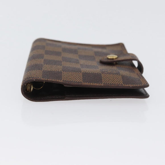 LOUIS VUITTON Damier Ebene Agenda PM Day Planner Cover R20700 LV Auth SW2194