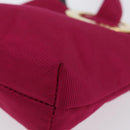 CELINE Circle Pouch Nylon Pink Gold Auth SW2195A-11