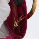 CELINE Circle Pouch Nylon Pink Gold Auth SW2195A-16