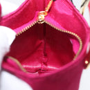 CELINE Circle Pouch Nylon Pink Gold Auth SW2195A-18