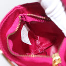 CELINE Circle Pouch Nylon Pink Gold Auth SW2195A-19