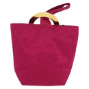CELINE Circle Pouch Nylon Pink Gold Auth SW2195A-3