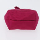 CELINE Circle Pouch Nylon Pink Gold Auth SW2195A-9