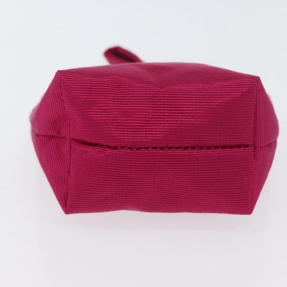 CELINE Circle Pouch Nylon Pink Gold Auth SW2195A