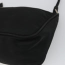 PRADA Hand Pouch Nylon Black Silver Auth SW2198-14