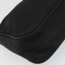 PRADA Hand Pouch Nylon Black Silver Auth SW2198-15