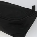 PRADA Hand Pouch Nylon Black Silver Auth SW2198-16