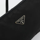 PRADA Hand Pouch Nylon Black Silver Auth SW2198-18