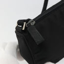 PRADA Hand Pouch Nylon Black Silver Auth SW2198-9