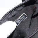 PRADA Hand Pouch Nylon Black Silver Auth SW2198-19