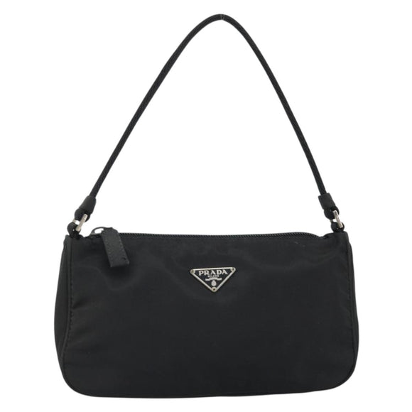 PRADA Handtasche Nylon Schwarz Silber Original SW2198