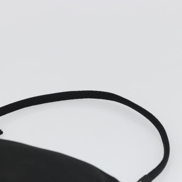 PRADA Hand Pouch Nylon Black Silver Auth SW2198