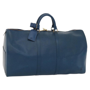 LOUIS VUITTON Epi Keepall 55 Boston Bag Toledo Blue M42955 LV Auth sw220