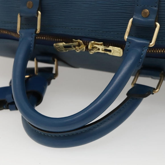 LOUIS VUITTON Epi Keepall 55 Boston Bag Toledo Blue M42955 LV Auth sw220