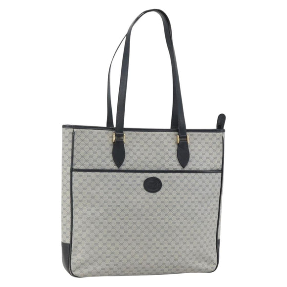 GUCCI Micro GG Supreme Tote Bag PVC Navy Gold 002 39 0149 Auth SW2203