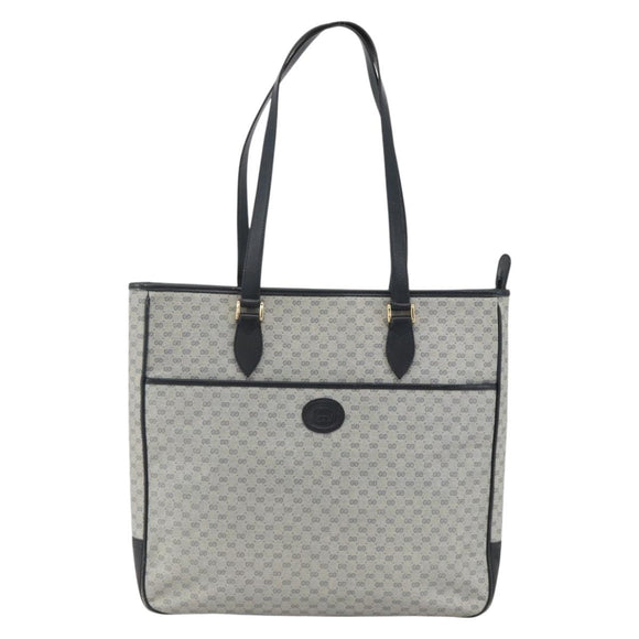 GUCCI Micro GG Supreme Tote Bag PVC Navy Gold 002 39 0149 Auth SW2203