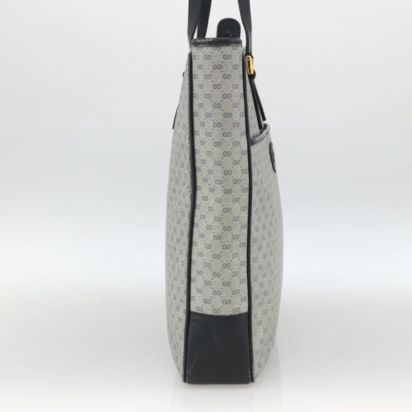 GUCCI Micro GG Supreme Tote Bag PVC Navy Gold 002 39 0149 Auth SW2203